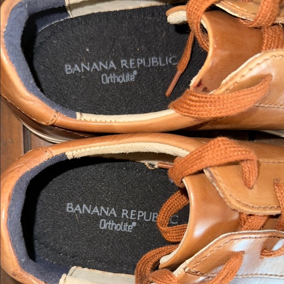 Banana Republic Brown Leather Sneakers Men’s Size 7.5 - Picture 3 of 7